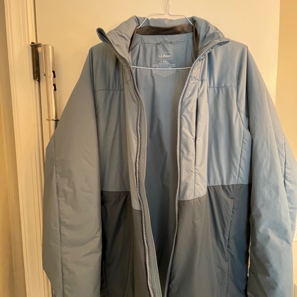 LL Bean Men’s Stretch Packaway Jacket (L LONG in subtle two-toned blue) - Picture 4 of 10